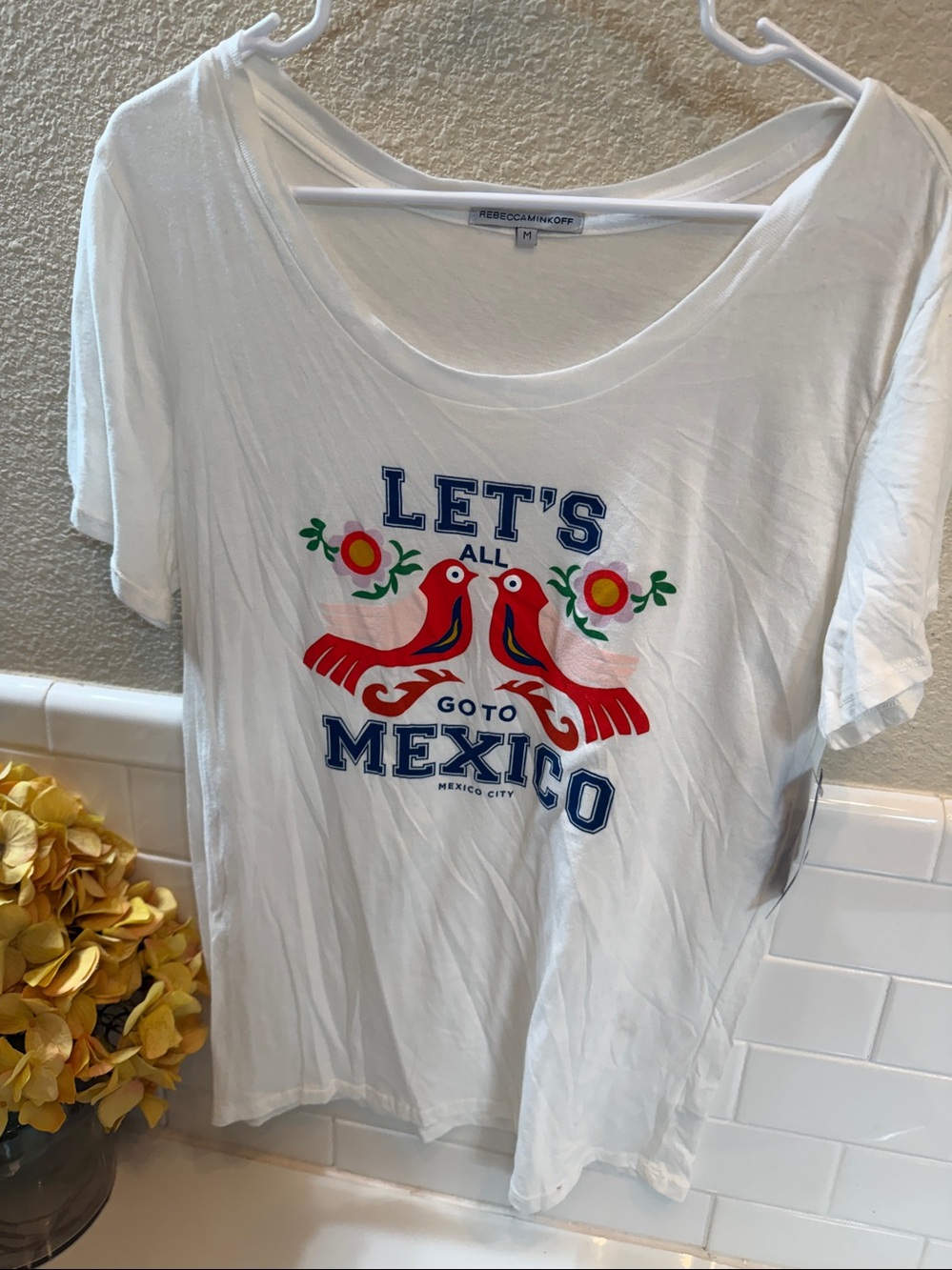 Rebecca Minkpff T shirt NEW with Tags. 100% cotton made in USA